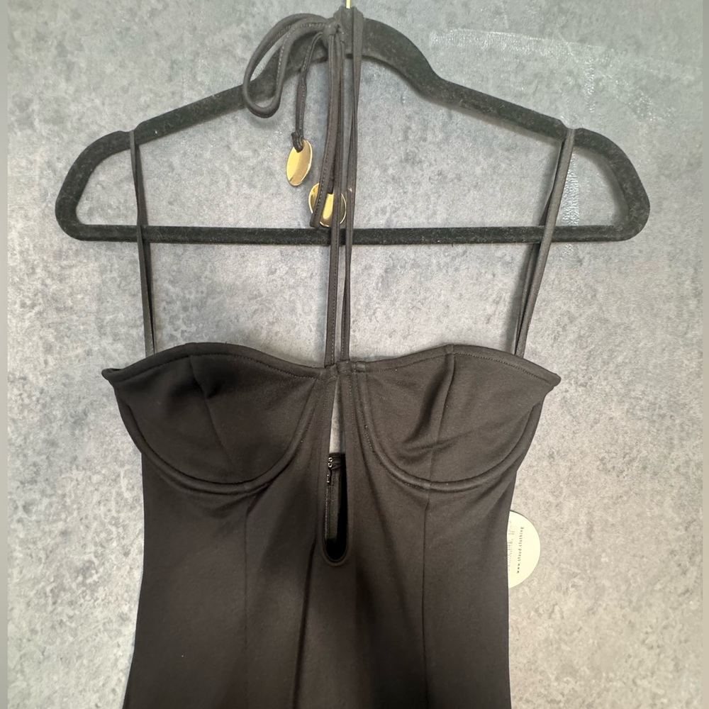 STAUD Black Halter Maxi Dress with Front Keyhole - Picture 13 of 14